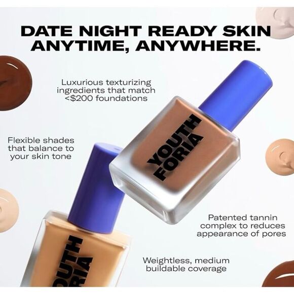 YOUTHFORIA - NWT "Date Night" Tint Serum/Foundation in #390 (Medium Deep). - Picture 15 of 16